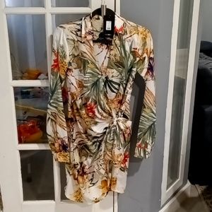 Fashion Nova, flower print, wrap around dress, size S